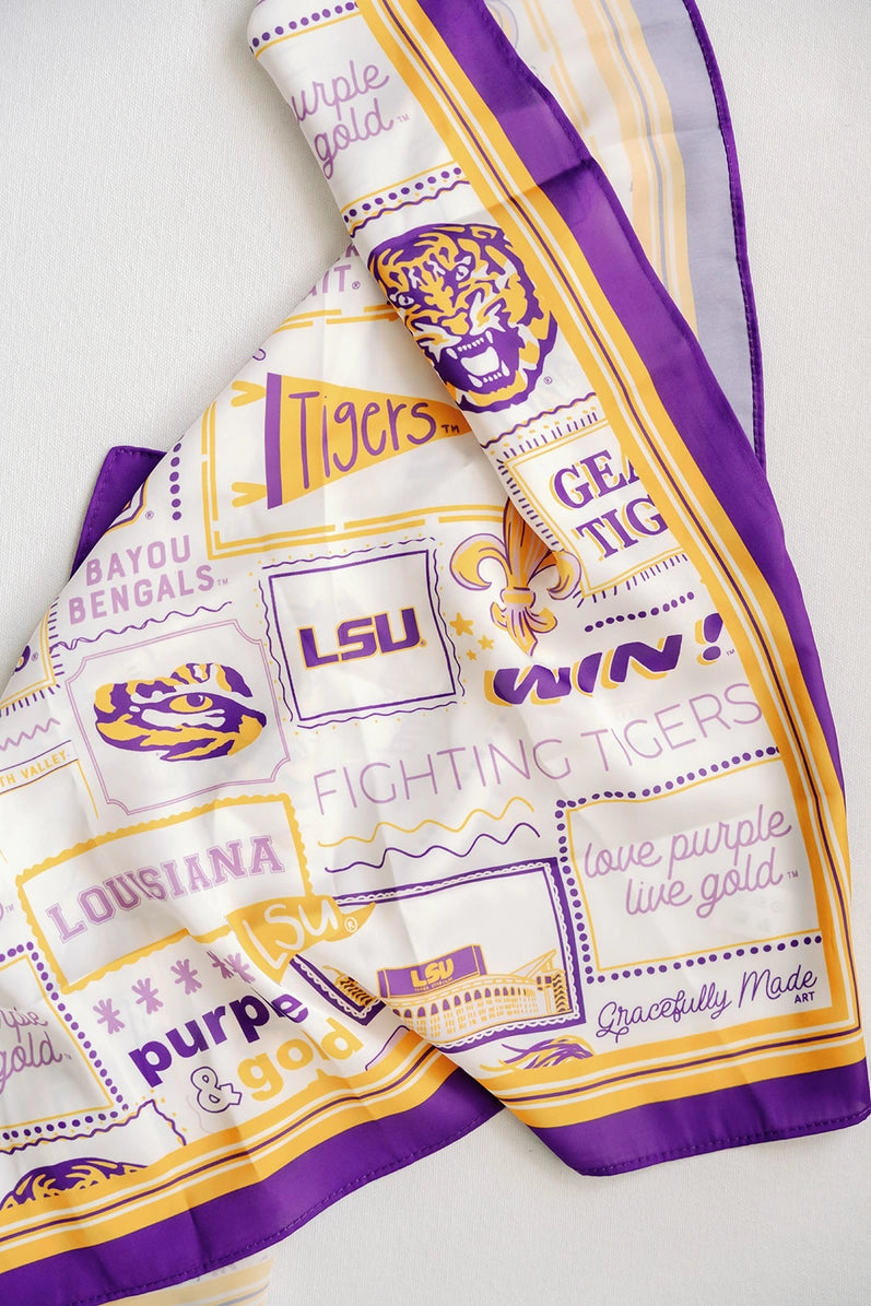 LSU Silk Scarf *PREORDER*