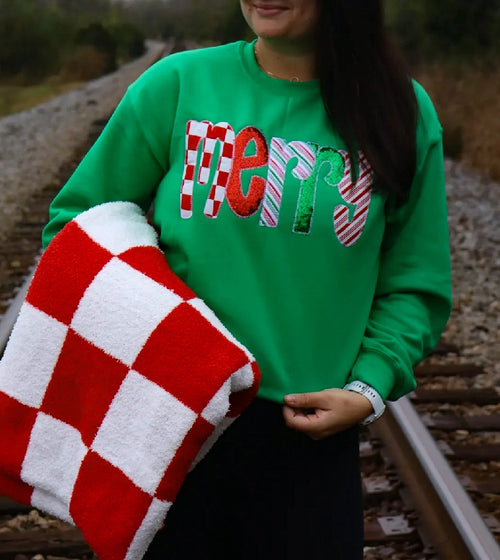 Green Merry Christmas Sweatshirt *PREORDER*