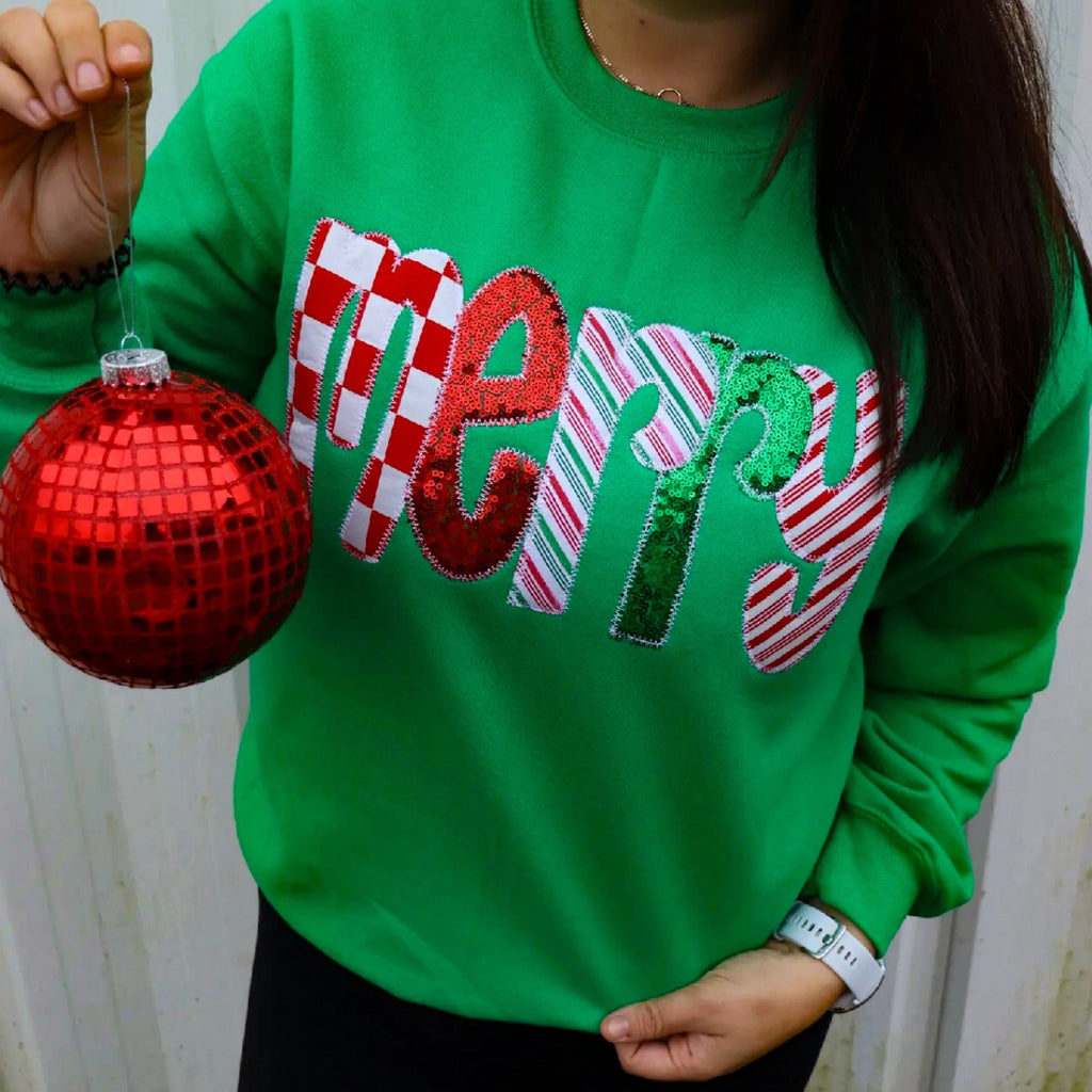 Green Merry Christmas Sweatshirt *PREORDER*
